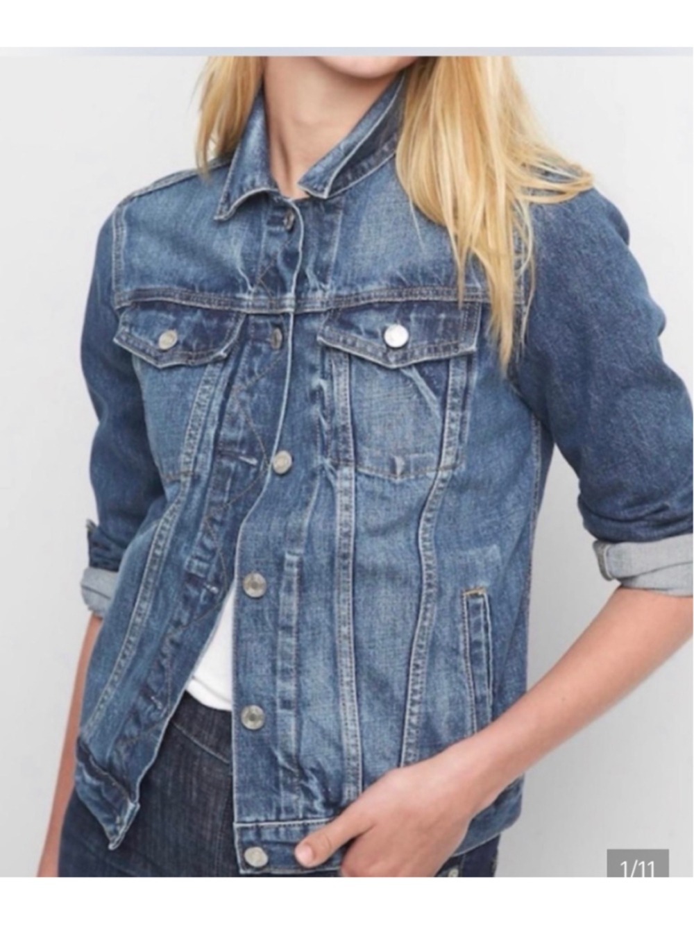 Women's GAP Classic Denim Jean Jacket Size S - Picture 5 of 11